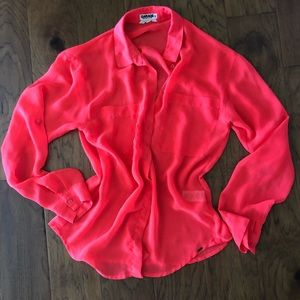 NWOT Sz Small hot Pink/coral Blouse